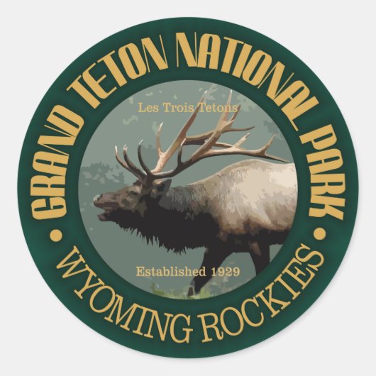 Nationaal park Grand Teton (elk) Ronde Sticker (Voorkant)
