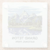 Nationaal park Grand Teton Glazen Onderzetter (Achterkant)