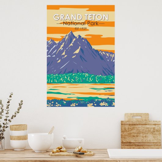 Nationaal park Grand Teton in het voorjaar  Poster (Keuken)