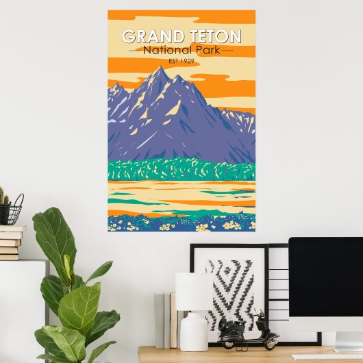 Nationaal park Grand Teton in het voorjaar Poster (Thuiskantoor)
