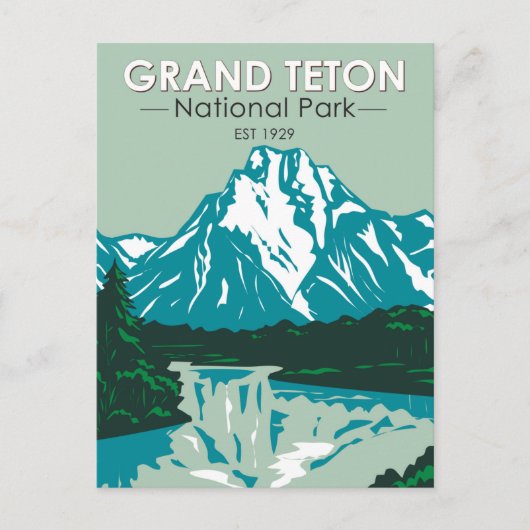 Nationaal park Grand Teton Jackson Hole Valley Briefkaart (Voorkant)
