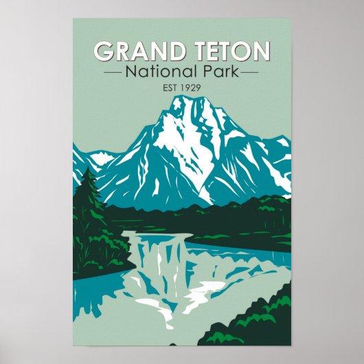 Nationaal park Grand Teton Jackson Hole Valley Poster (Voorkant)
