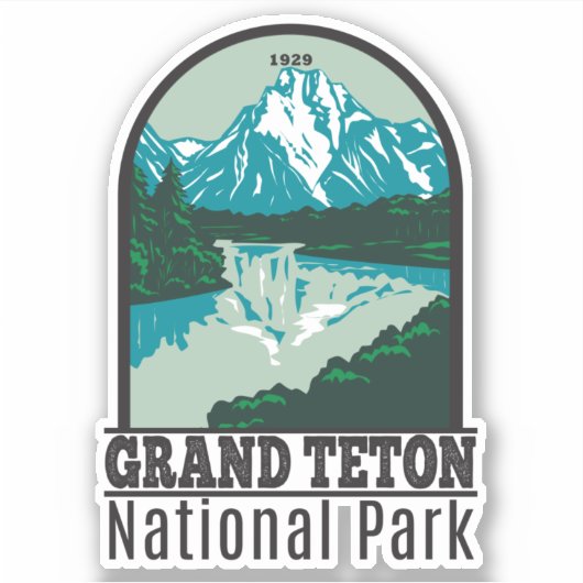 Nationaal park Grand Teton Jackson Hole Valley Sticker (Voorkant)