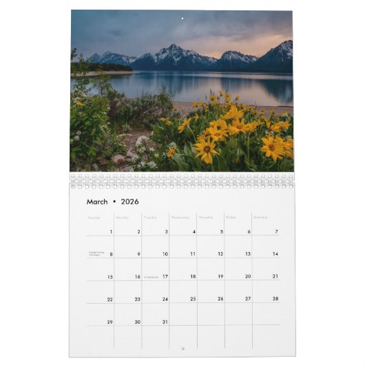 Nationaal park Grand Teton Kalender (Mar 2026)