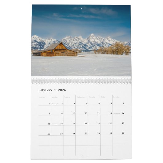 Nationaal park Grand Teton Kalender (Feb 2026)