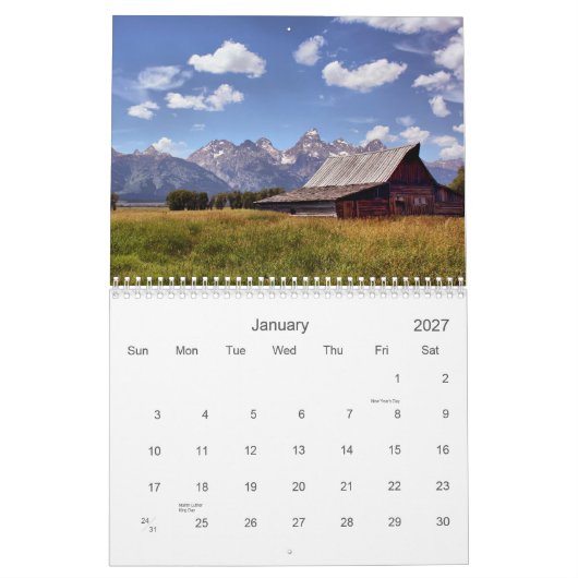Nationaal park Grand Teton Kalender (Jan 2027)