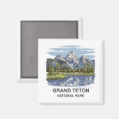 Nationaal park Grand Teton Magneet (Voorkant / Achterkant)
