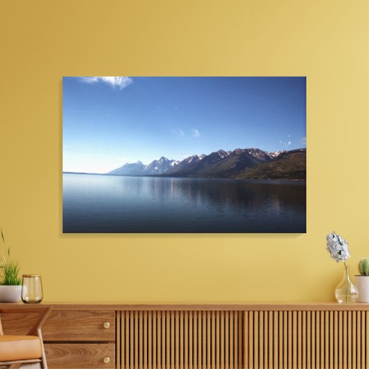Nationaal park Grand Teton, meer, berg en lucht. Canvas Afdruk (Insitu (Woonkamer))