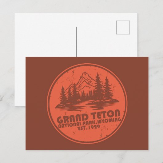Nationaal park Grand Teton Mountains in Wyoming Feestdagenkaart (Voorkant / Achterkant)
