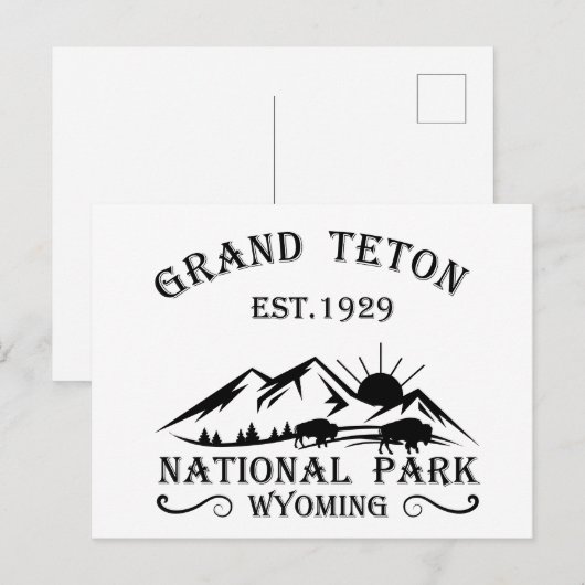 Nationaal park Grand Teton Mountains in Wyoming Feestdagenkaart (Voorkant / Achterkant)