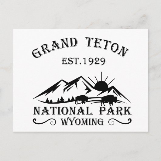 Nationaal park Grand Teton Mountains in Wyoming Feestdagenkaart (Voorkant)