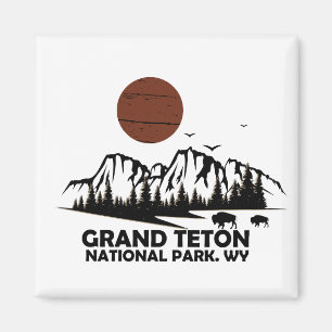 Nationaal park Grand Teton Mountains in Wyoming Magneet