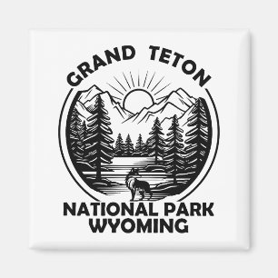 Nationaal park Grand Teton Mountains in Wyoming Magneet