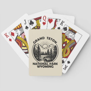 Nationaal park Grand Teton Mountains in Wyoming Pokerkaarten