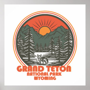 Nationaal park Grand Teton Mountains in Wyoming Poster