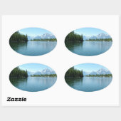 Nationaal park Grand Teton Ovale Sticker (Vel)