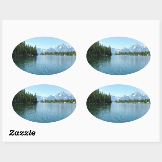 Nationaal park Grand Teton Ovale Sticker (Vel)