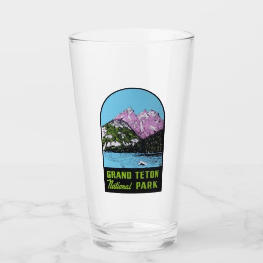 Nationaal park Grand Teton - Pint Glass Glas (Voorkant)