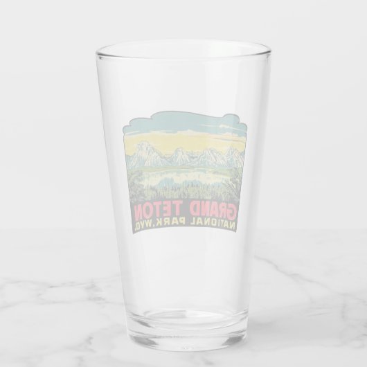 Nationaal park Grand Teton - Pint Glass Glas (Achterkant)