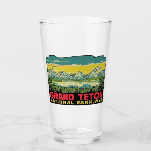 Nationaal park Grand Teton - Pint Glass Glas (Voorkant)