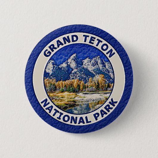 Nationaal park Grand Teton Ronde Button 5,7 Cm (Voorkant)