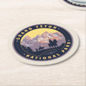 Nationaal park Grand Teton Ronde Kartonnen Onderzetter (Gebogen)
