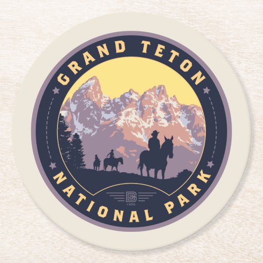 Nationaal park Grand Teton Ronde Kartonnen Onderzetter (Voorkant)