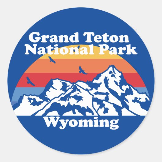 Nationaal park Grand Teton Ronde Sticker (Voorkant)