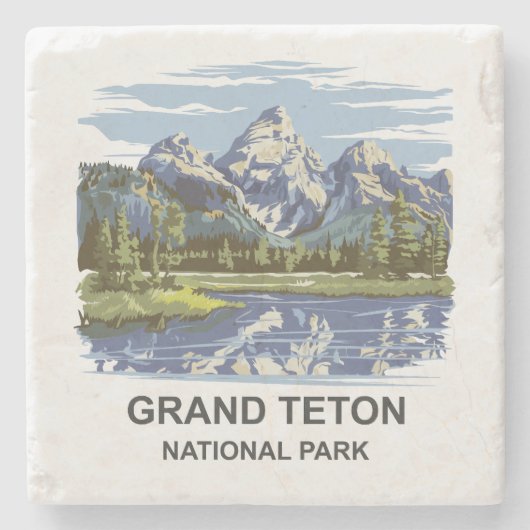 Nationaal park Grand Teton Stenen Onderzetter (Voorkant)