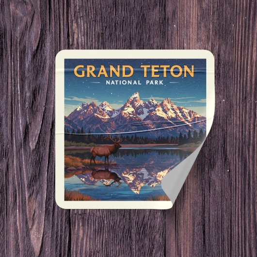 Nationaal park  Grand Teton Vierkante Sticker
