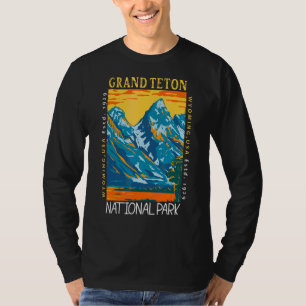 Nationaal park Grand Teton Wyoming Distress Vinta T-shirt