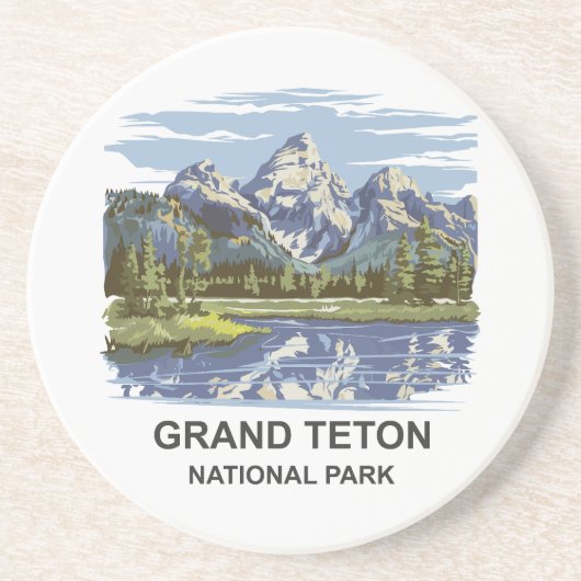 Nationaal park Grand Teton Zandsteen Onderzetter (Voorkant)