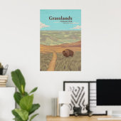Nationaal park Grasslands Canada Reisposter Poster (Thuiskantoor)