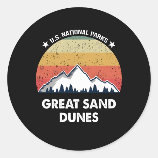 Nationaal park Great Sand Dunes Ronde Sticker (Voorkant)