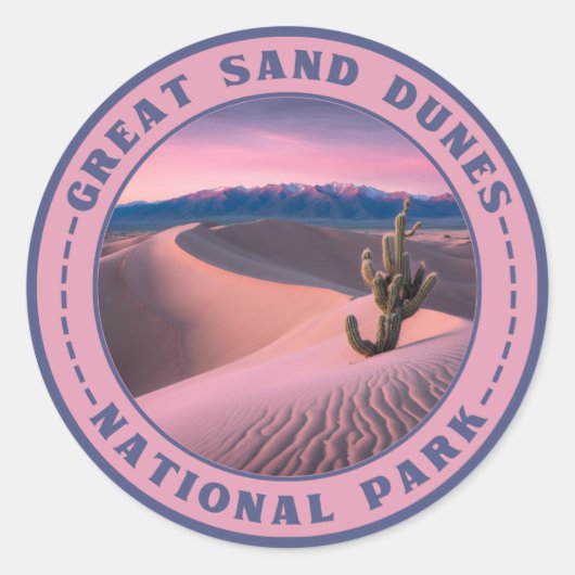 Nationaal park Great Sand Dunes Ronde Sticker (Voorkant)