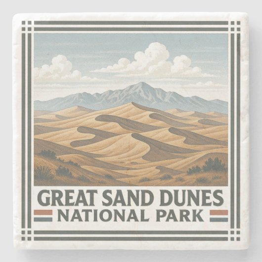Nationaal park Great Sand Dunes Stenen Onderzetter (Voorkant)