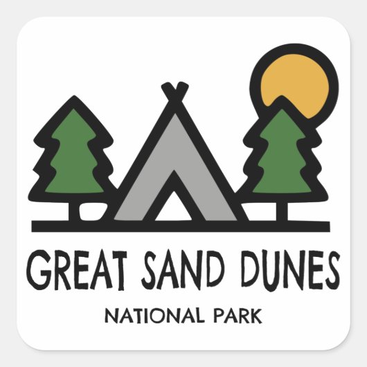 Nationaal park Great Sand Dunes Vierkante Sticker (Voorkant)