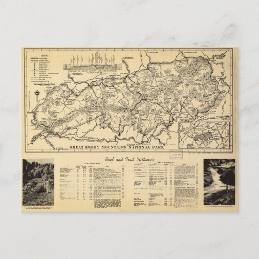 Nationaal Park Great Smoky Mountains (1940) Briefkaart (Voorkant)