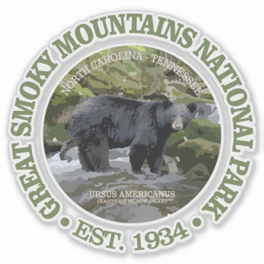 Nationaal park Great Smoky Mountains (beer) Sticker (Voorkant)