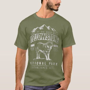 Nationaal park  Grijze Wolf Yellowstone T-shirt