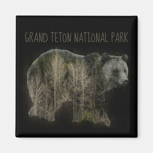 Nationaal park Grizzly Forest Grand Teton Magneet (Voorkant)