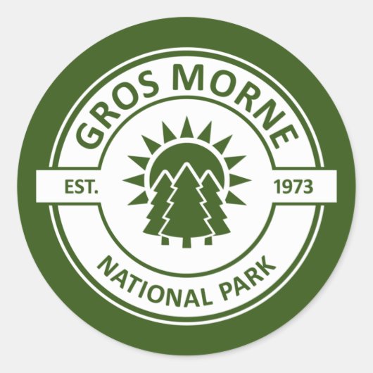 Nationaal park Gros Morne Ronde Sticker (Voorkant)
