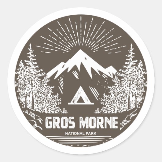 Nationaal park Gros Morne Ronde Sticker (Voorkant)