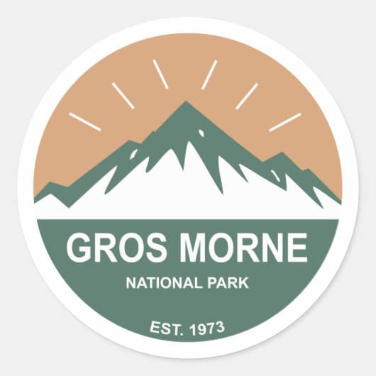 Nationaal park Gros Morne Ronde Sticker (Voorkant)