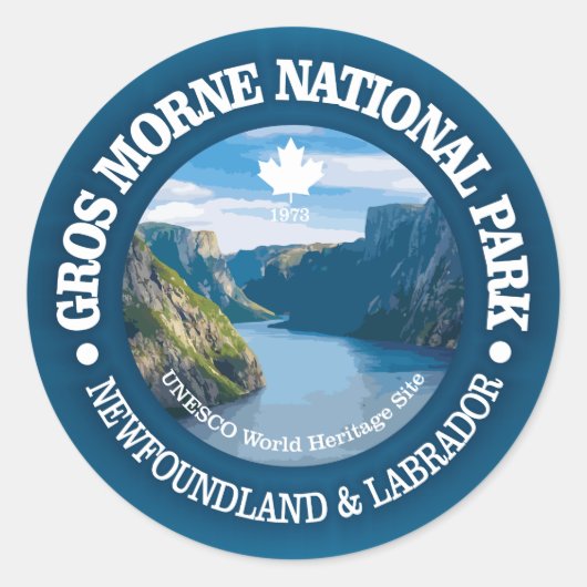 Nationaal park Gros Morne Ronde Sticker (Voorkant)