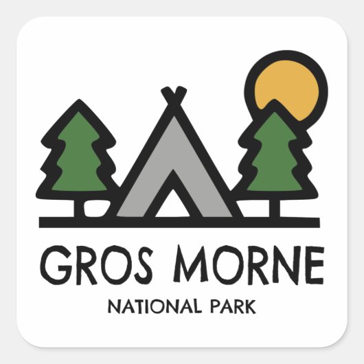 Nationaal park Gros Morne Vierkante Sticker (Voorkant)