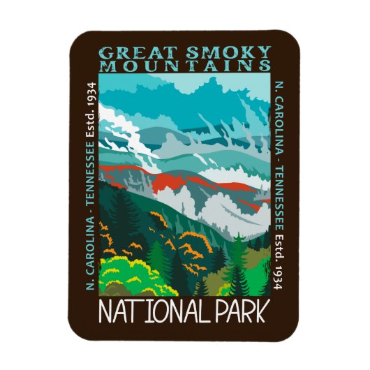 Nationaal Park Grote Smoky Mountains Magneet (Verticaal)