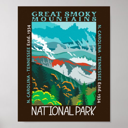 Nationaal Park Grote Smoky Mountains Poster (Voorkant)