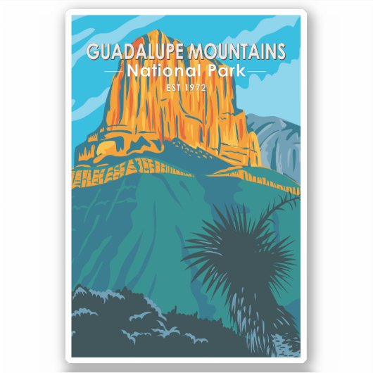 Nationaal Park Guadalupe Mountains Sticker (Voorkant)
