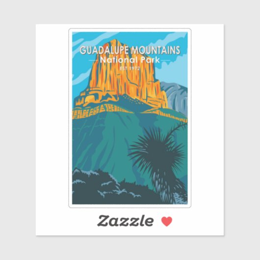 Nationaal Park Guadalupe Mountains Sticker (Vel)